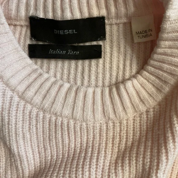 ✨ 💕 Diesel Soft Pastel Pink Italian Yarn Wool Blend Knit Sweater Women’s S EUC - Picture 3 of 10